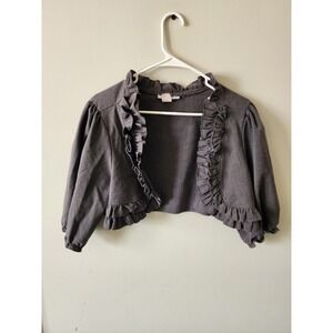 Vintage Y2K Jamie Nicole Collection Ruffle Cropped Bolero Jacket Puff Sleeve xl